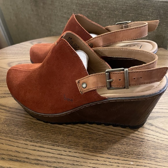 BOC Women's Rust Platform‎ Clogs Mules Adjustable Back Strap Brown Tan Size 8M - Picture 10 of 12